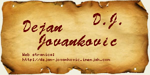 Dejan Jovanković vizit kartica